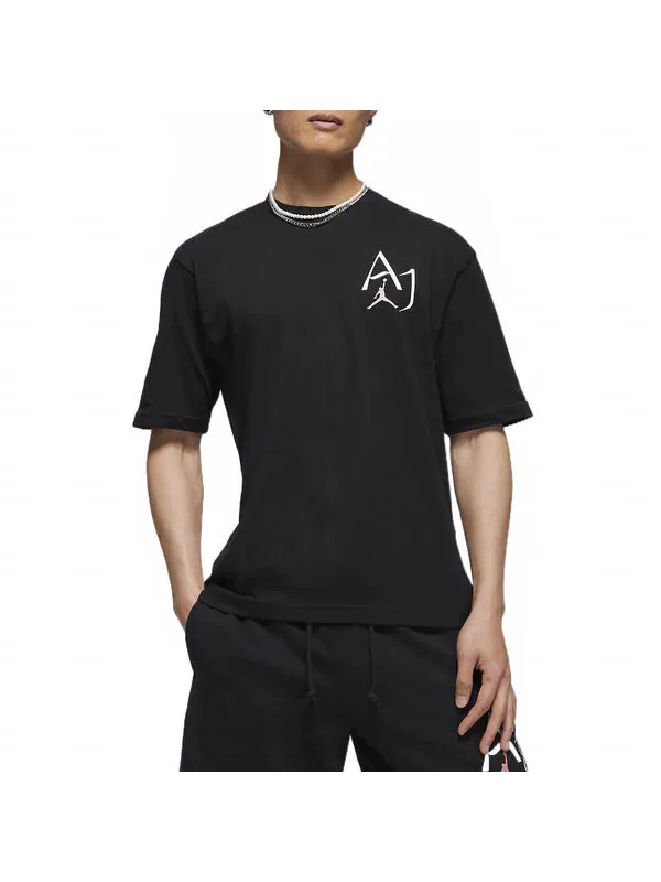 Футболка Men's Air Jordan Alphabet Character Printing Casual Short Sleeve Black T-Shirt — изображение 4 из 4, мульти