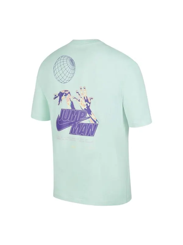 Футболка Men's Air Jordan Back Print Short Sleeve Mint Green T-Shirt — изображение 1 из 3, мульти