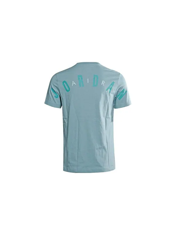 Футболка Men's Air Jordan Alphabet Flying Man Logo Printing Round Neck Casual Short Sleeve Blue — изображение 2 из 4, мульти