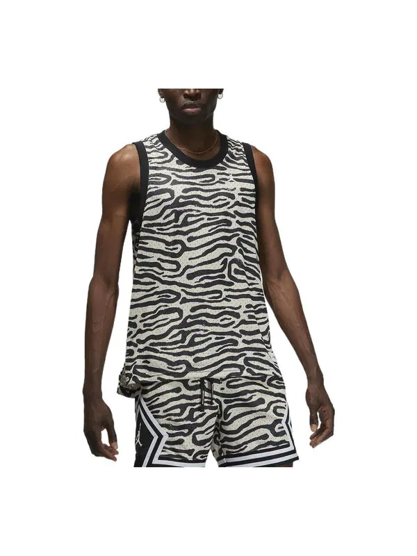 Майка Men's Air Jordan Irregular Texture Alphabet Printing Mesh Training Sports Pearl White Vest — изображение 1 из 3, мульти