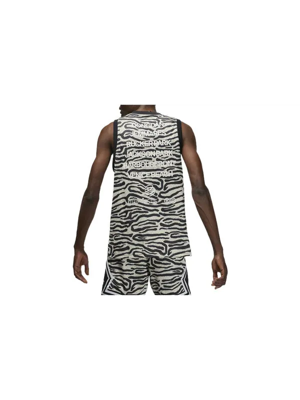 Майка Men's Air Jordan Irregular Texture Alphabet Printing Mesh Training Sports Pearl White Vest — изображение 2 из 3, мульти