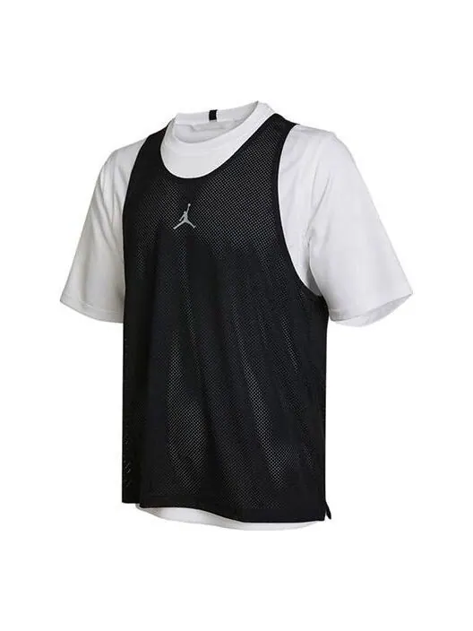 Футболка Men's Air Jordan Colorblock Casual Sports Two-Piece Round Neck Short Sleeve Black T-Shirt — изображение 1 из 4