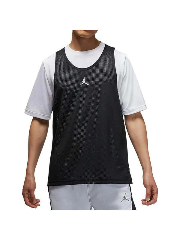 Футболка Men's Air Jordan Colorblock Casual Sports Two-Piece Round Neck Short Sleeve Black T-Shirt — изображение 3 из 4