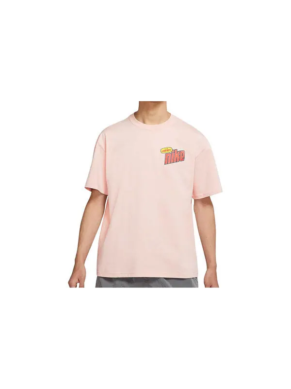 Футболка Men's Nike Back Large Logo Pattern Printing Round Neck Casual Short Sleeve Pink T-Shirt — изображение 2 из 2, мульти