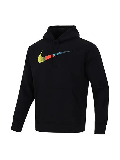 Толстовка men's nsw bb po hdy swsh brnd riff contrasting colors logo sports pullover black Nike — изображение 1 из 4, черный