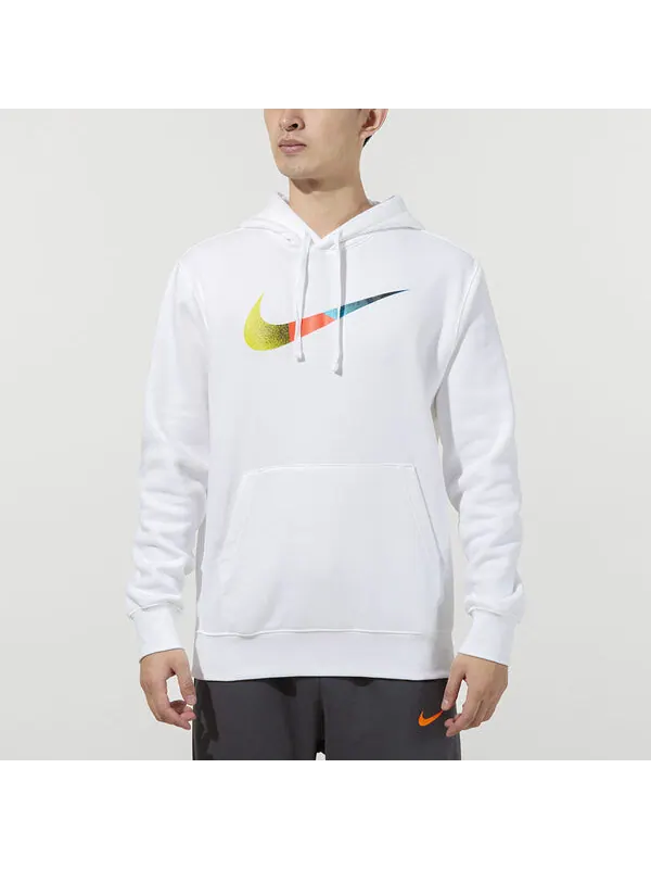 Толстовка Men's Nike Nsw Bb Po Hdy Swsh Brnd Riff Contrasting Colors Logo Sports Pullover White — изображение 3 из 4, белый