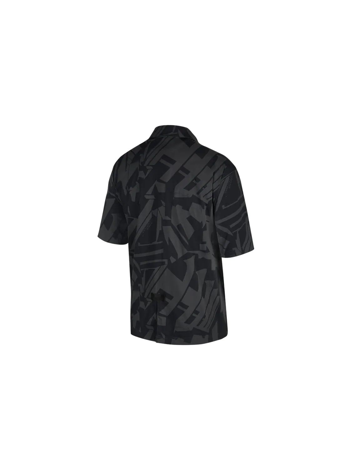 Рубашка Men's Air Jordan Logo Full Print Chest Zipper Cardigan Short Sleeve Black Shirt — изображение 4 из 6, черный