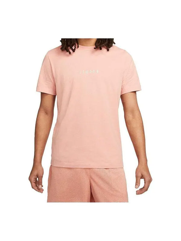 Футболка Men's Air Jordan Solid Color Alphabet Printing Round Neck Short Sleeve Pink T-Shirt — изображение 1 из 3, мульти