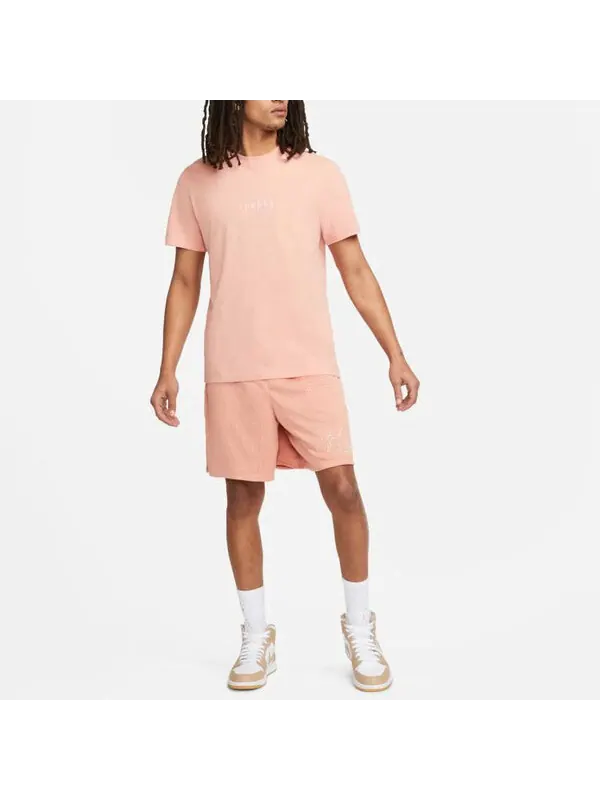Футболка Men's Air Jordan Solid Color Alphabet Printing Round Neck Short Sleeve Pink T-Shirt — изображение 3 из 3, мульти