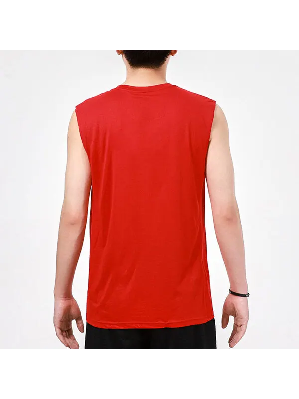 Футболка men's dri-fit chicago bulls training sports quick dry sleeveless red t-shirt Nike — изображение 4 из 4, красный
