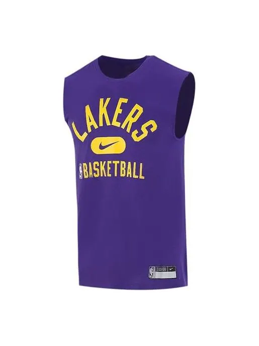 Футболка Nike NBA Dri-FIT Los Angeles Lakers Basketball Training Sports Sleeveless Purple — изображение 1 из 4, фиолетовый