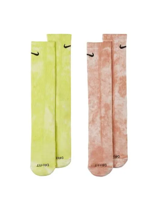Носки Nike Unisex Everyday Plus Tie Dye Medium Stockings 2 Pairs Yellow/Orange/Red — изображение 1 из 3, красный
