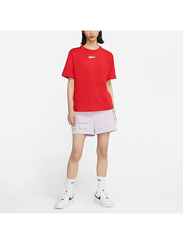Футболка спортивная одежда алфавит логотип спорт круглый вырез короткий рукав Nike — изображение 3 из 3, красный