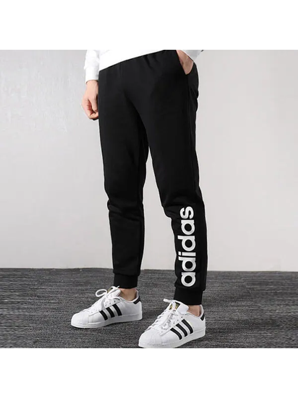 Спортивные штаны adidas neo M CE TP Casual Sports Knit Long Pants Black — изображение 3 из 4, черный
