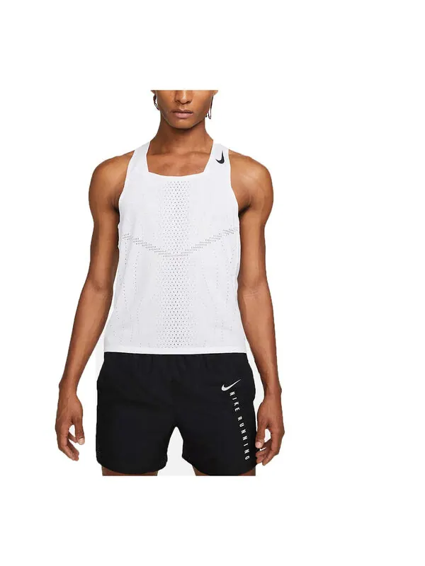 Жилет dri-fit adv aeroswift racing vest 'white' Nike — изображение 1 из 2, белый/черный