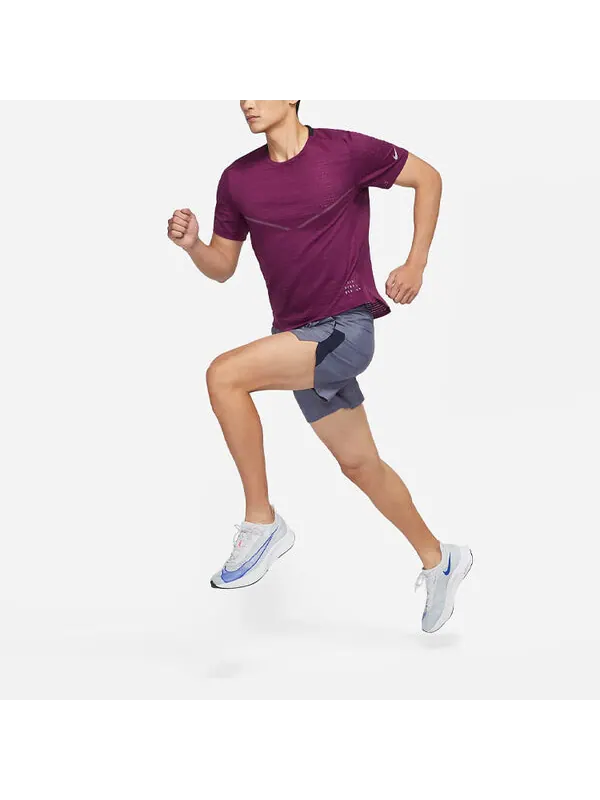 Футболка Men's Nike Casual Breathable Running Training Short Sleeve Wine Red T-Shirt — изображение 3 из 4, винный красный
