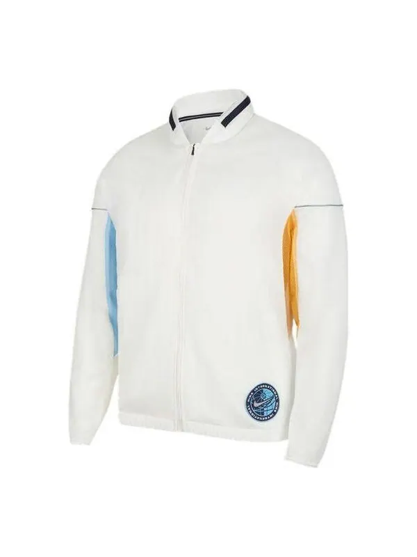 Куртка Men's Nike Colorblock Retro Running Breathable Casual Jacket Sail White — изображение 1 из 4, мульти