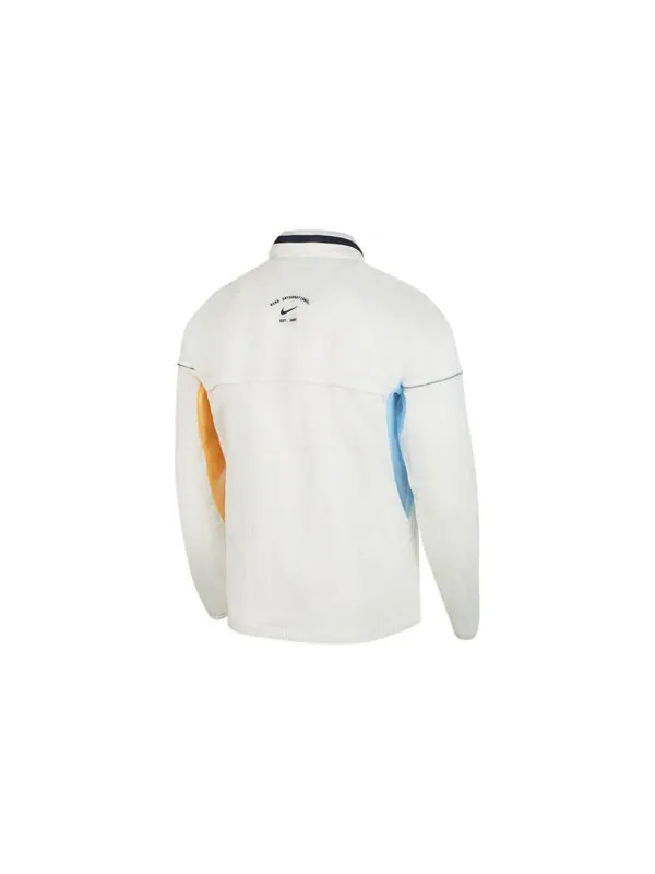 Куртка Men's Nike Colorblock Retro Running Breathable Casual Jacket Sail White — изображение 2 из 4, мульти