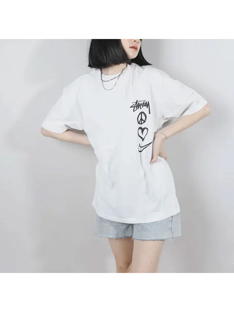 Футболка Nike x Stussy Peace Love Swoosh Asia Sizing — изображение 5 из 6, белый