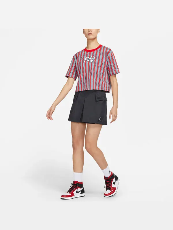 Футболка ss22 paris saint germain полосатый принт короткий рукав Air Jordan — изображение 3 из 3, красный