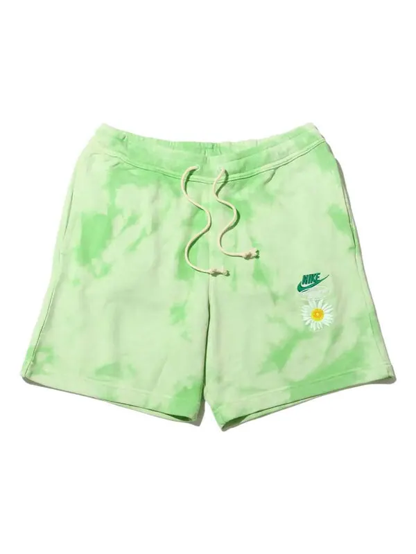 Шорты men's sportswearfrench terry solid color logo flowers embroidered casual shorts light green Nike — изображение 1 из 4