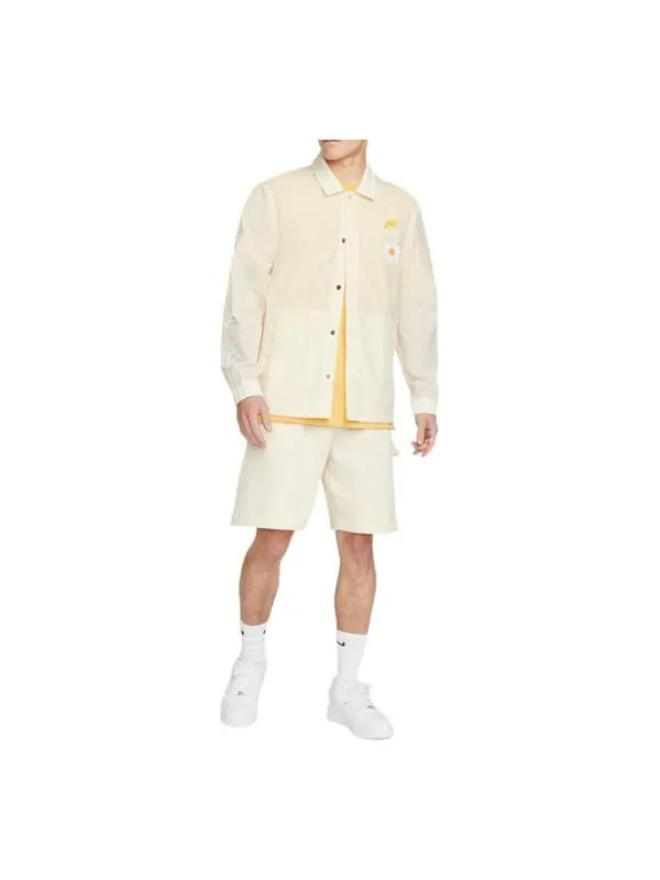 Рубашка men's retro embroidered daisy long sleeves autumn coconut milk shirt Nike — изображение 1 из 3, мульти