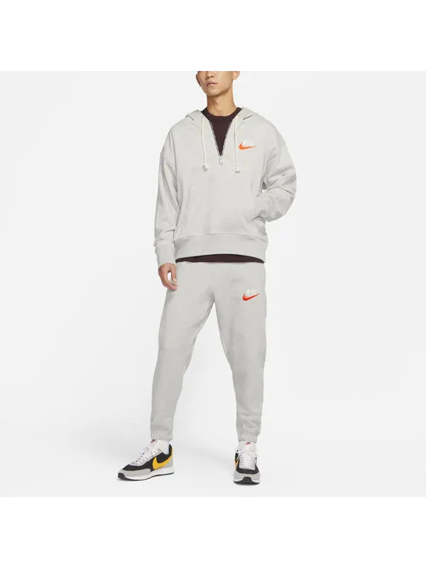 Толстовка Men's Nike Embroidered Logo Half Zipper Hooded Knit Pullover Gray — изображение 3 из 3, серый