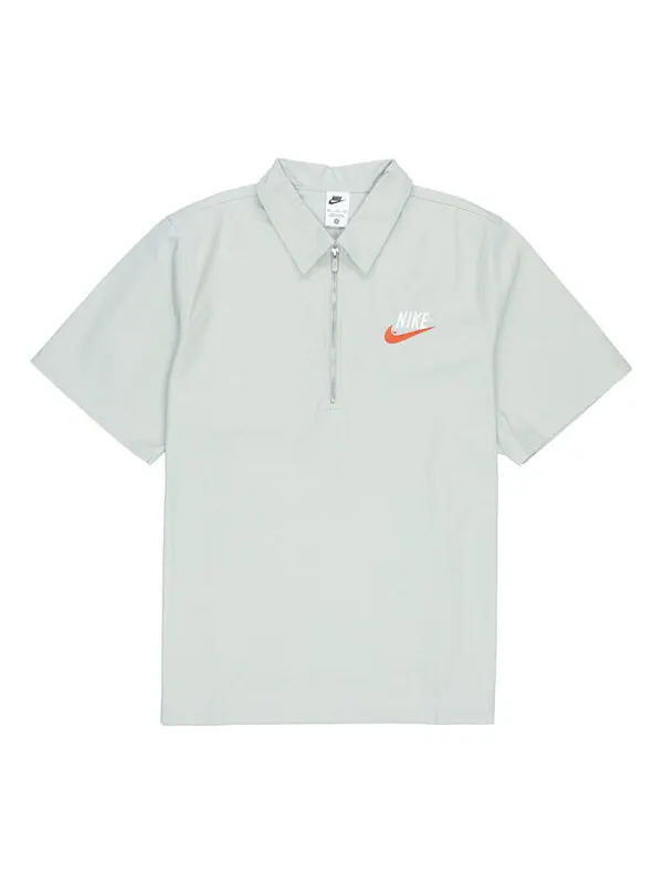 Футболка Men's Nike Half Zipper Solid Color Short Sleeve Aqua Blue Polo Shirt — изображение 1 из 4, мульти