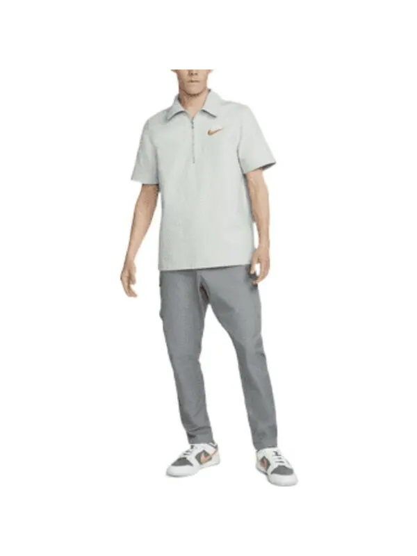 Футболка Men's Nike Half Zipper Solid Color Short Sleeve Aqua Blue Polo Shirt — изображение 3 из 4, мульти
