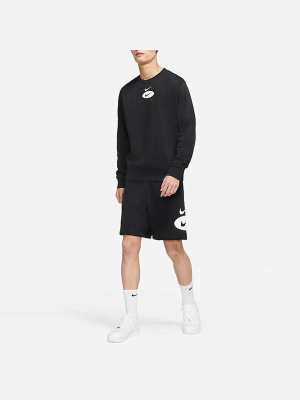 Шорты sportswear contrasting colors logo loose lacing casual shorts black Nike — изображение 4 из 4, мульти