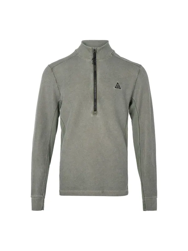 Футболка men's acg zipper cardigan sports long sleeves gray t-shirt Nike — изображение 1 из 4, серый