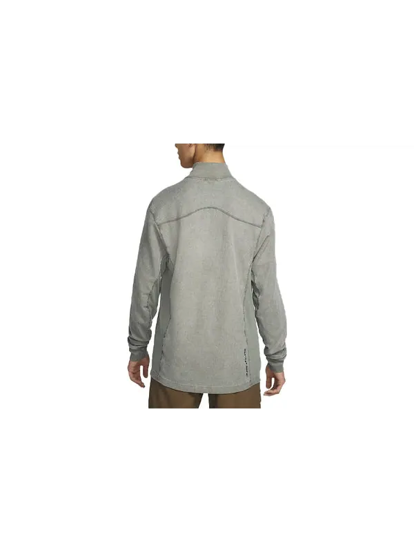 Футболка men's acg zipper cardigan sports long sleeves gray t-shirt Nike — изображение 4 из 4, серый