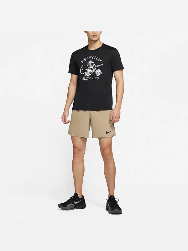 Футболка Men's Nike Solid Color Pattern Cartoon Printing Training Short Sleeve Black T-Shirt — изображение 3 из 4, мульти