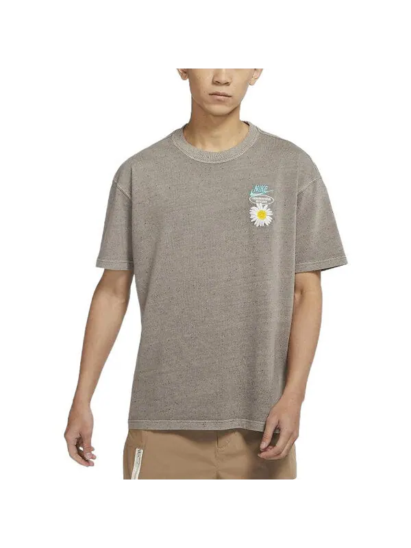 Футболка Men's Nike SS22 Round Neck Daisy Printing Short Sleeve Gray T-Shirt — изображение 4 из 4, мульти