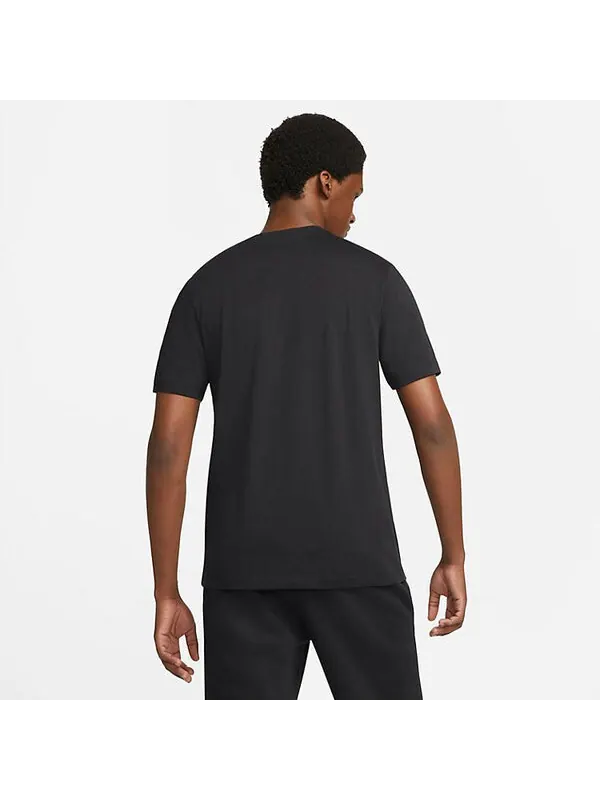 Футболка Nike Sportswear Swoosh Oval T-Shirt 'Black' — изображение 2 из 4, черный/белый