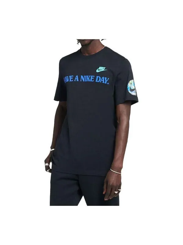 Футболка Nike Have A Nike Day T-Shirt 'Black' — изображение 1 из 4, черный/синий