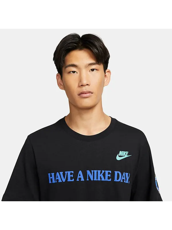 Футболка Nike Have A Nike Day T-Shirt 'Black' — изображение 3 из 4, черный/синий
