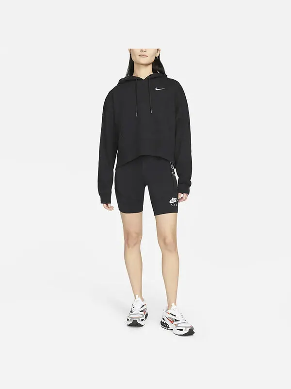 Толстовка (WMNS) Nike Nsw Pullover Hoodie 'Black' — изображение 3 из 4, черный/мульти-/белый