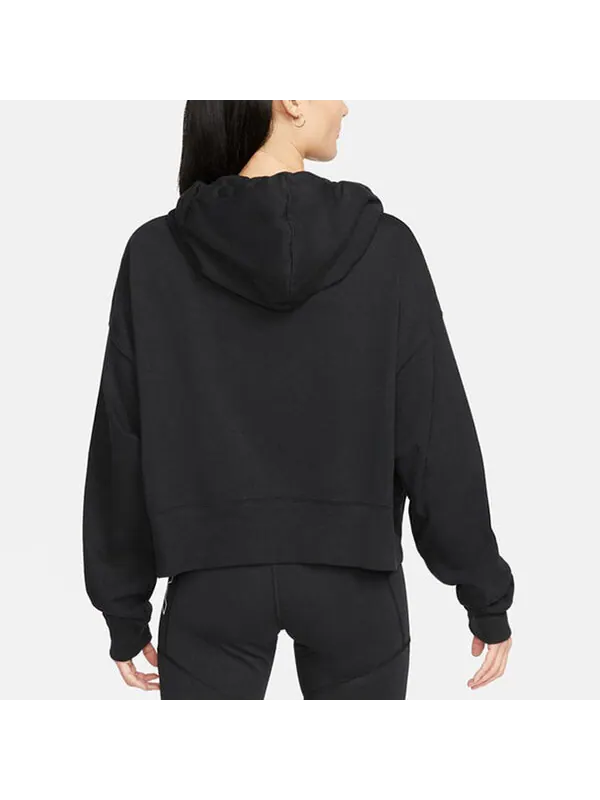 Толстовка (WMNS) Nike Nsw Pullover Hoodie 'Black' — изображение 4 из 4, черный/мульти-/белый