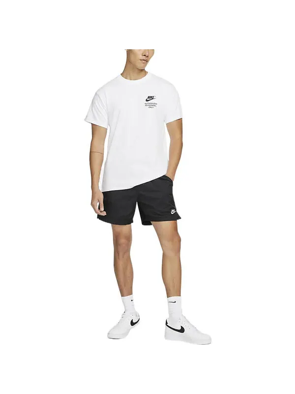 Футболка Nike Printing Alphabet Logo Round Neck Cotton Short Sleeve White — изображение 3 из 4, мульти