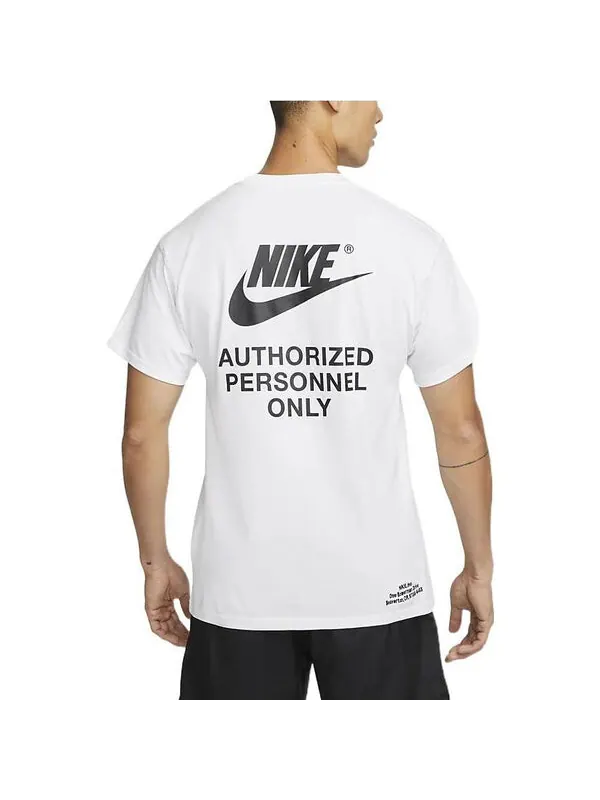 Футболка Nike Printing Alphabet Logo Round Neck Cotton Short Sleeve White — изображение 4 из 4, мульти