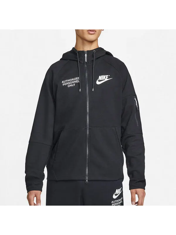 Куртка Men's Nike Training Sports logo Casual Hooded Jacket Autumn — изображение 3 из 4, черный