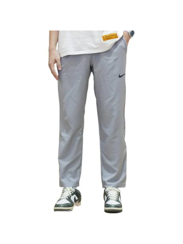 Брюки men's dri-fit solid color logo straight breathable sports pants/trousers/joggers gray Nike — изображение 4 из 4, мульти