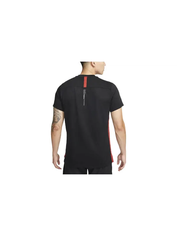 Футболка Men's Nike Dri-FIT Logo Solid Color Training Sports Short Sleeve Black T-Shirt — изображение 2 из 3, мульти