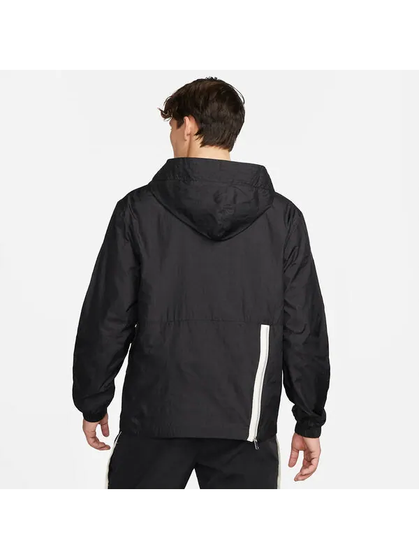 Куртка Nike Sportswear Essentials Anorak Jacket 'Black' — изображение 2 из 4, черный/белый