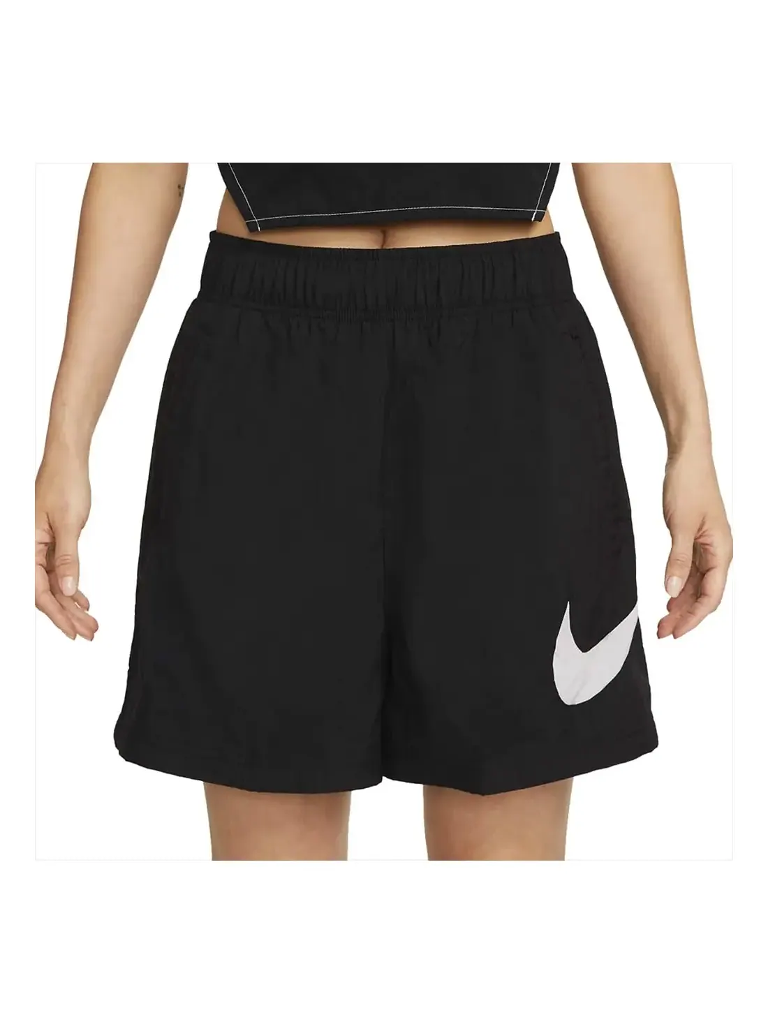 Шорты (WMNS) Nike Sportswear Essential High-Rise Woven Shorts 'Black' — изображение 1 из 5, черный