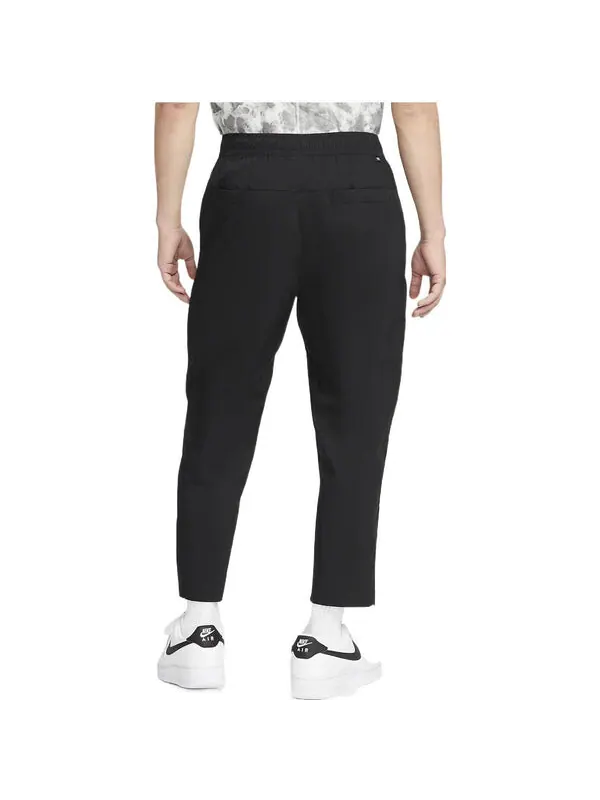 Спортивные штаны Men's Nike Solid Color Casual Straight-Leg Cropped Sweatpants Autumn Black — изображение 3 из 4, мульти