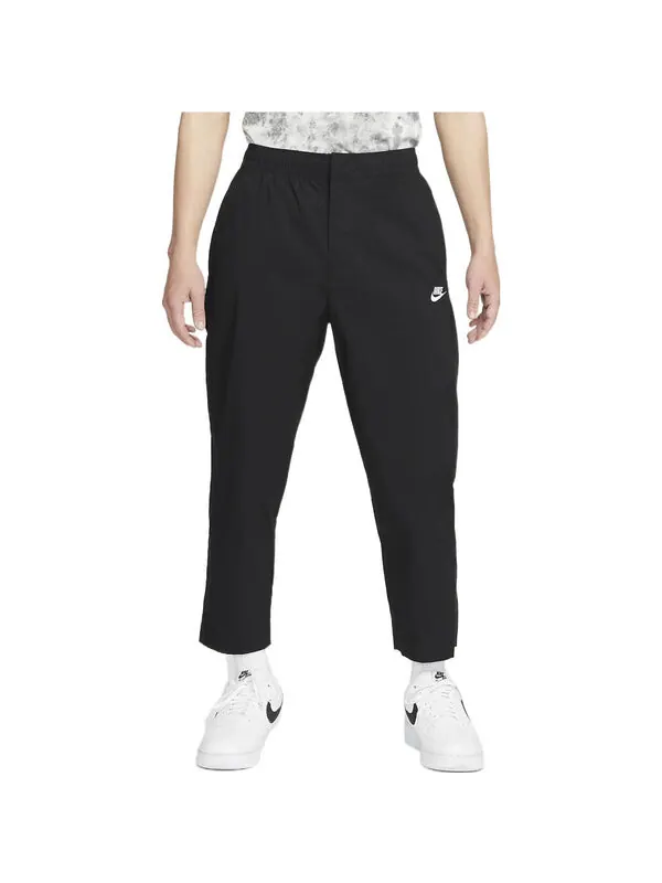 Спортивные штаны Men's Nike Solid Color Casual Straight-Leg Cropped Sweatpants Autumn Black — изображение 4 из 4, мульти