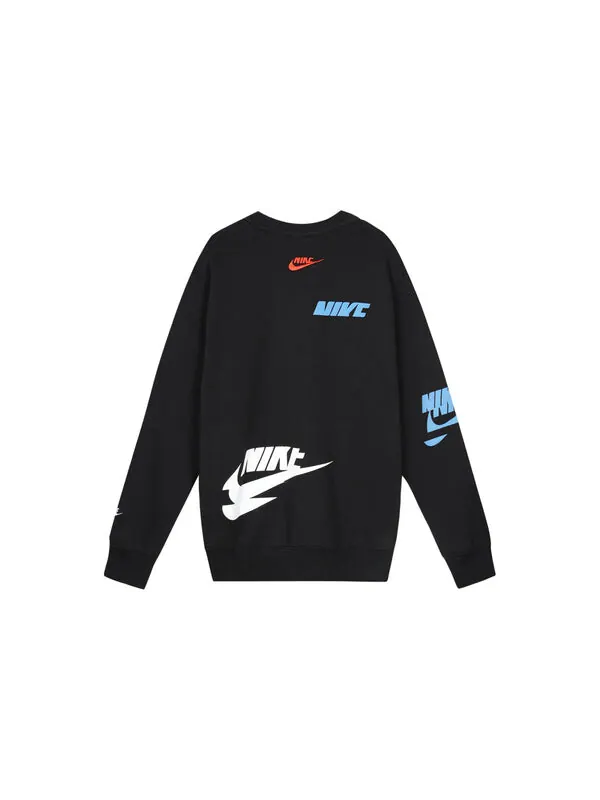 Толстовка Men's Nike Sportswear Sport Essentials Logo Printing Fleece Round Neck Pullover Black — изображение 2 из 4, черный