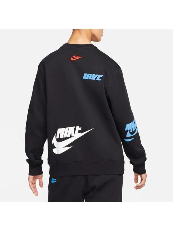 Толстовка Men's Nike Sportswear Sport Essentials Logo Printing Fleece Round Neck Pullover Black — изображение 4 из 4, черный